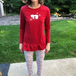 American Girl polar bear Christmas Pajamas size 14